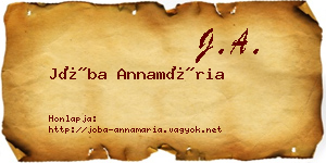 Jóba Annamária névjegykártya
